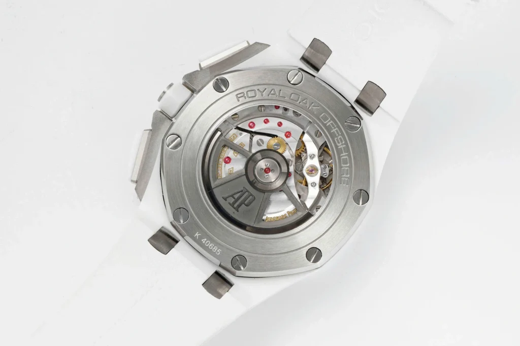 Super Clone Audemars Piguet Royal Oak Offshore Chronograph Ceramic 26402CB 44mm White Dial – — clasp and links