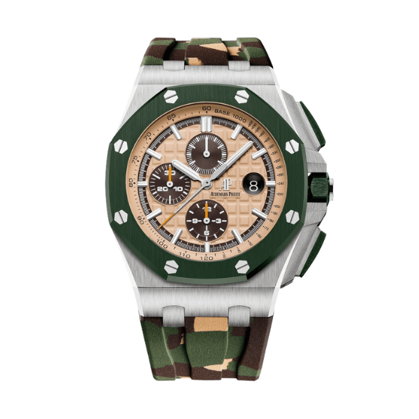 Super Clone Audemars Piguet Royal Oak Offshore Chronograph Ceramic Camouflage 26400SO 44mm Rose Gold Dial