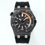 Super Clone Audemars Piguet Royal Oak Offshore Diver 15707 42mm Black Dial Ceramic — dial close-up