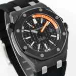 Super Clone Audemars Piguet Royal Oak Offshore Diver 15707 42mm Black Dial Ceramic — case and bezel