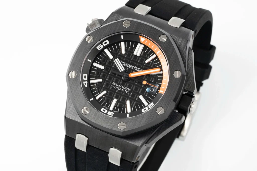 Super Clone Audemars Piguet Royal Oak Offshore Diver 15707 42mm Black Dial Ceramic — bracelet detail
