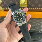 Super Clone Audemars Piguet Royal Oak Offshore Diver 15720ST 42mm Black Dial — dial close-up