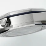 Super Clone Audemars Piguet Royal Oak Offshore Diver 15720ST 42mm Blue Dial — on leather display