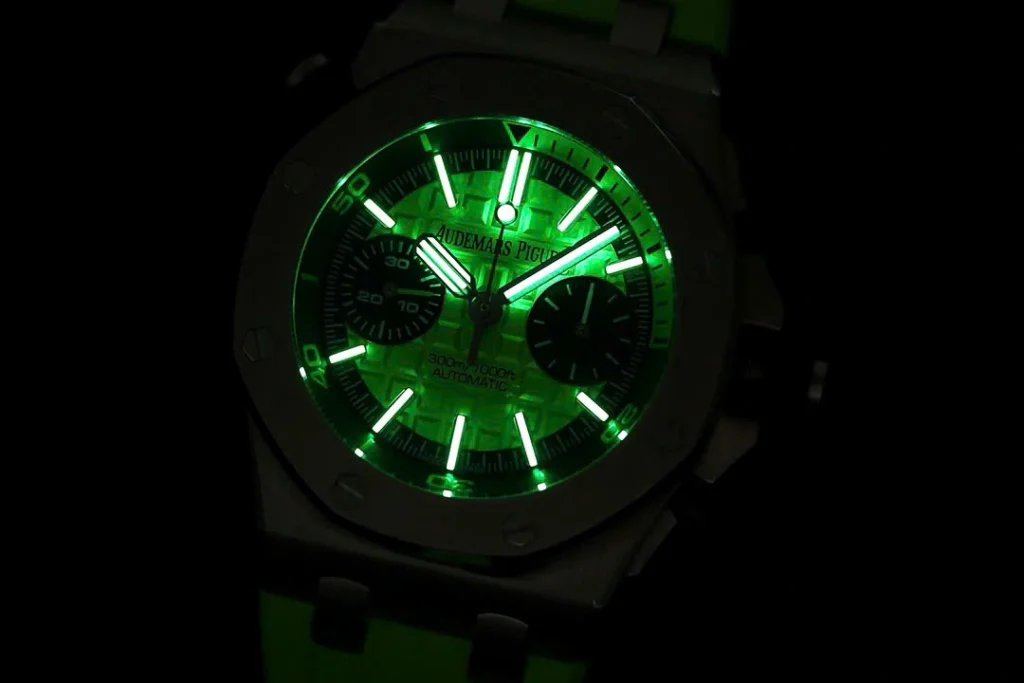 Super Clone Audemars Piguet Royal Oak Offshore Diver Chronograph in Green 26703ST 42mm — view 11