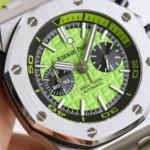 Super Clone Audemars Piguet Royal Oak Offshore Diver Chronograph in Green 26703ST 42mm — case and bezel