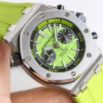 Super Clone Audemars Piguet Royal Oak Offshore Diver Chronograph in Green 26703ST 42mm — side profile