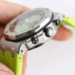 Super Clone Audemars Piguet Royal Oak Offshore Diver Chronograph in Green 26703ST 42mm — clasp and links