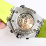 Super Clone Audemars Piguet Royal Oak Offshore Diver Chronograph in Green 26703ST 42mm — movement / caseback view