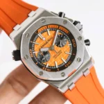 Super Clone Audemars Piguet Royal Oak Offshore Diver Chronograph in Orange 26703ST 42mm — case and bezel