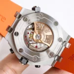 Super Clone Audemars Piguet Royal Oak Offshore Diver Chronograph in Orange 26703ST 42mm — movement / caseback view
