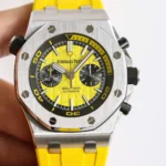 Super Clone Audemars Piguet Royal Oak Offshore Diver Chronograph in Yellow 26703ST 42mm — dial close-up