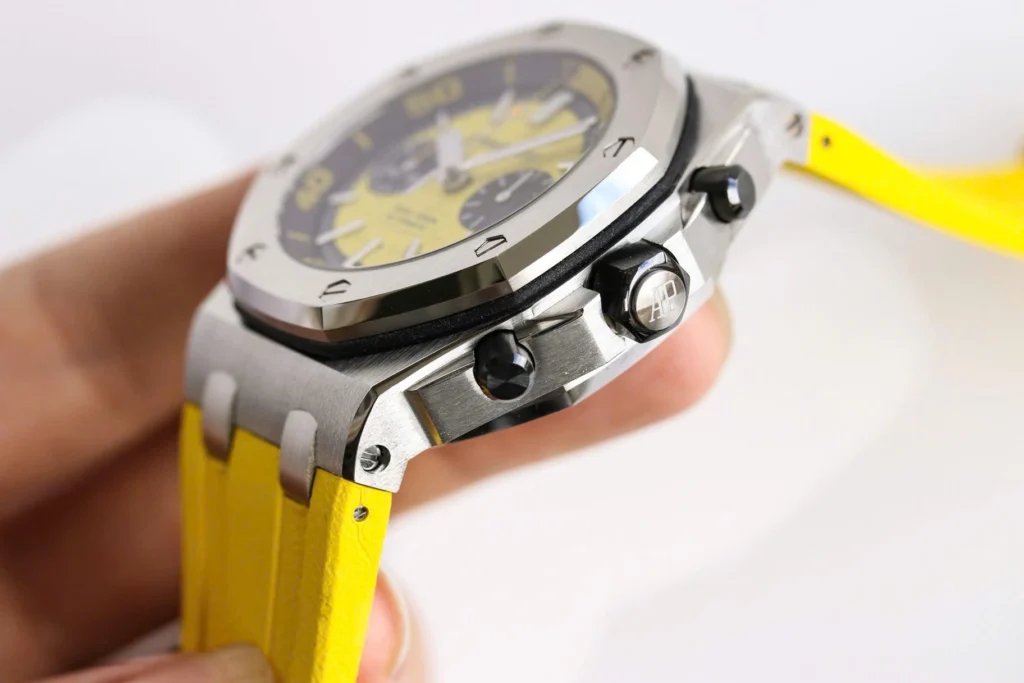 Super Clone Audemars Piguet Royal Oak Offshore Diver Chronograph in Yellow 26703ST 42mm — clasp and links