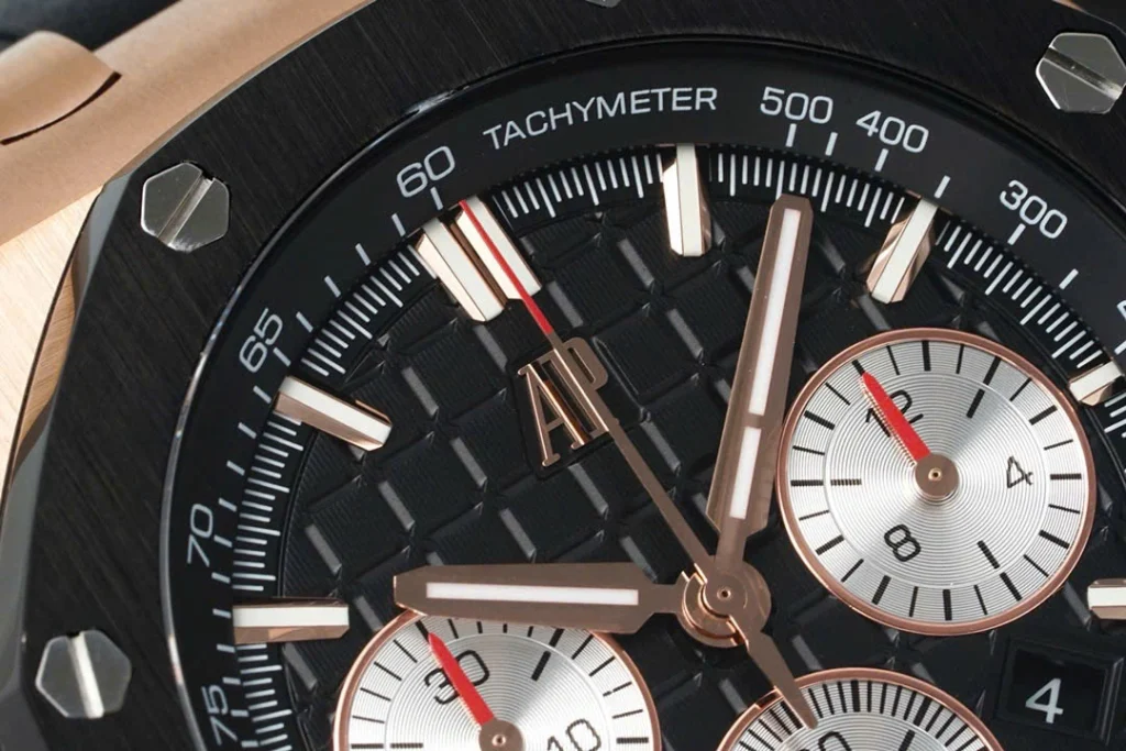Super Clone Audemars Piguet Royal Oak Offshore Rose Gold 26420ST 42mm Black Dial — bracelet detail