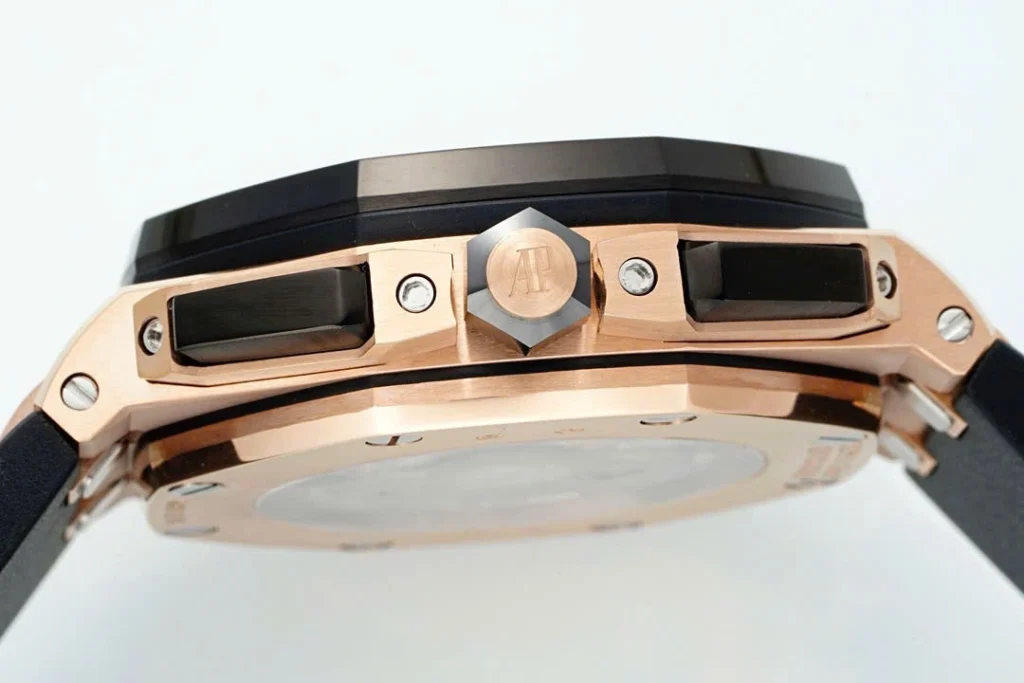 Super Clone Audemars Piguet Royal Oak Offshore Rose Gold 26420ST 42mm Black Dial — clasp and links