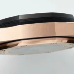 Super Clone Audemars Piguet Royal Oak Offshore Rose Gold 26420ST 42mm Black Dial — on leather display