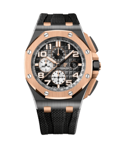Super Clone Audemars Piguet Royal Oak Offshore Selfwinding Chronograph 26420RO 44mm Black Dial Rose Gold –