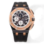 Super Clone Audemars Piguet Royal Oak Offshore Selfwinding Chronograph 26420RO 44mm Black Dial Rose Gold – — dial close-up