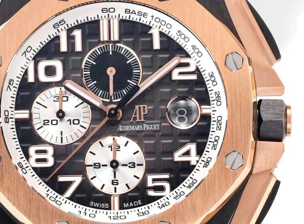 Super Clone Audemars Piguet Royal Oak Offshore Selfwinding Chronograph 26420RO 44mm Black Dial Rose Gold – — bracelet detail