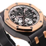 Super Clone Audemars Piguet Royal Oak Offshore Selfwinding Chronograph 26420RO 44mm Black Dial Rose Gold – — clasp and links