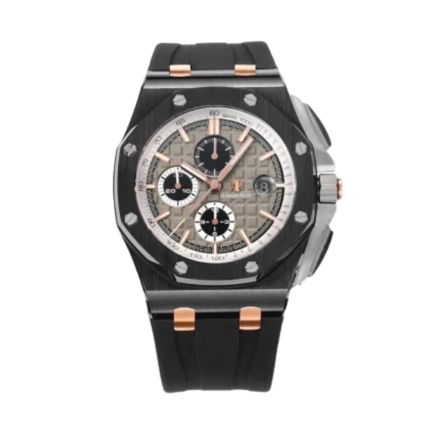 Super Clone Audemars Piguet Royal Oak Offshore Selfwinding Chronograph Black 26415CE 44mm Grey Dial –