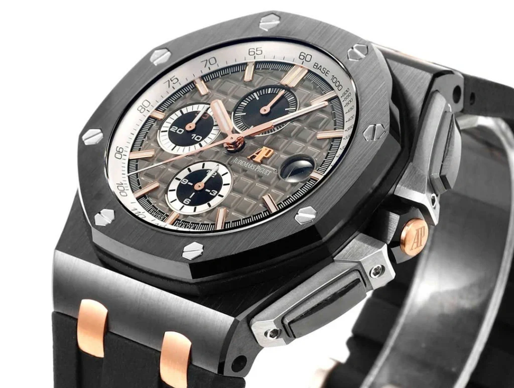 Super Clone Audemars Piguet Royal Oak Offshore Selfwinding Chronograph Black 26415CE 44mm Grey Dial – — bracelet detail