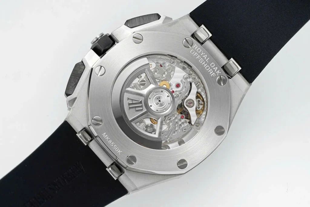 Super Clone Audemars Piguet Royal Oak Offshore Steel 26420ST 42mm Black Dial – — movement / caseback view