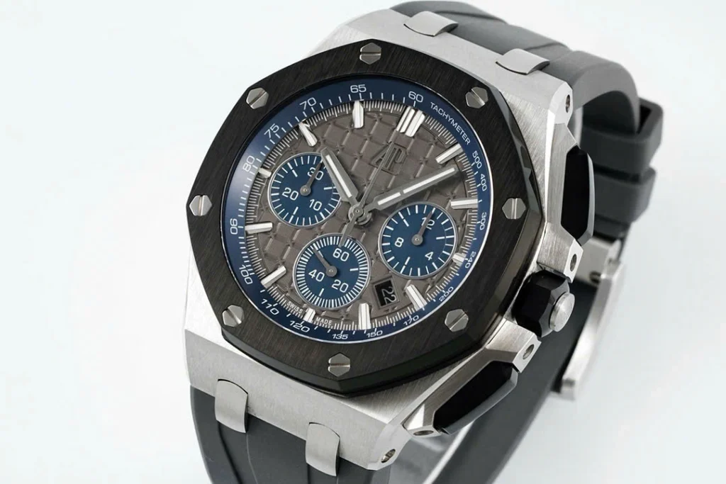 Super Clone Audemars Piguet Royal Oak Offshore Steel 26420ST 42mm Grey Dial — case and bezel