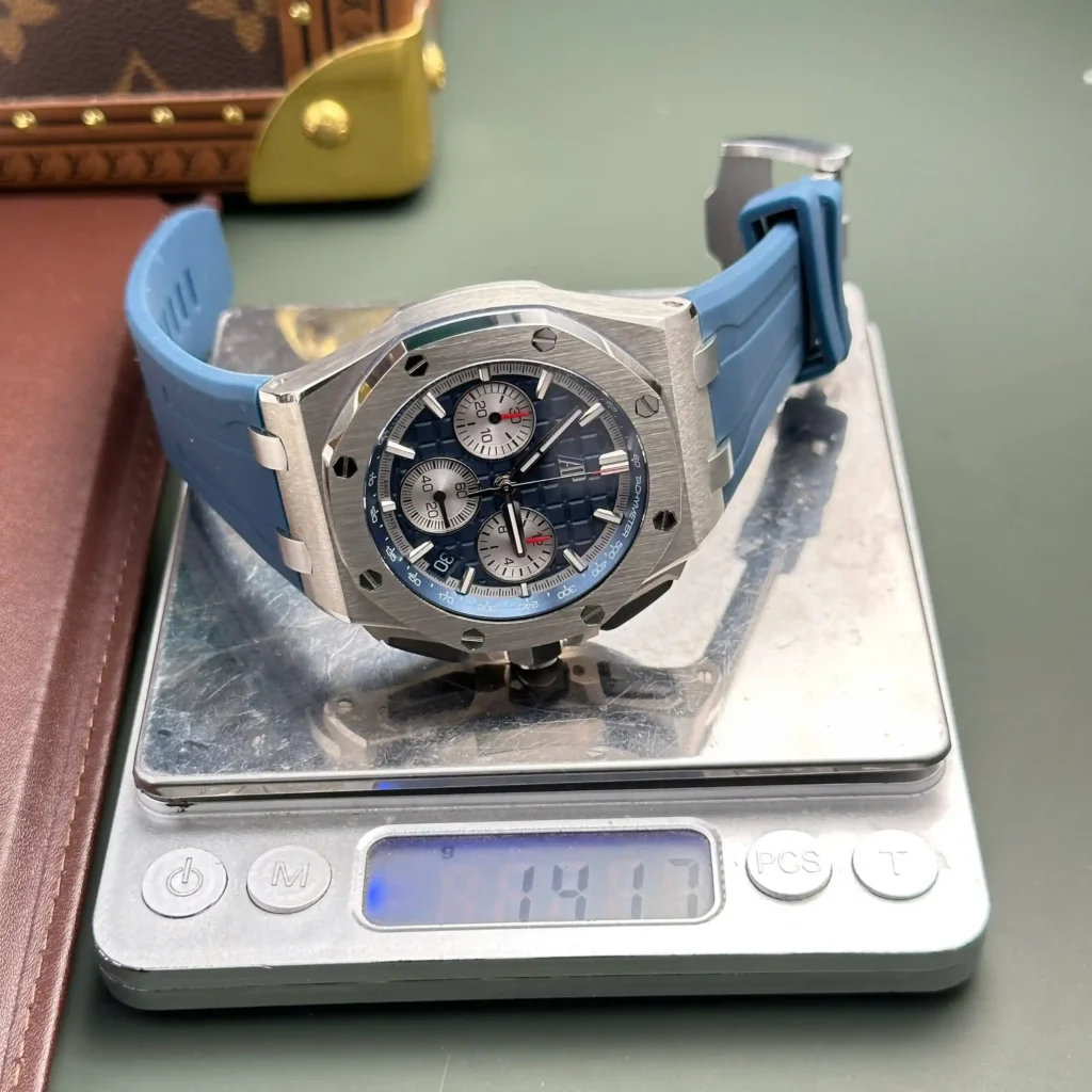 Super Clone Audemars Piguet Royal Oak Offshore Steel in Blue 26420ST 42mm — dial close-up