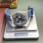 Super Clone Audemars Piguet Royal Oak Offshore Steel in Blue 26420ST 42mm — dial close-up