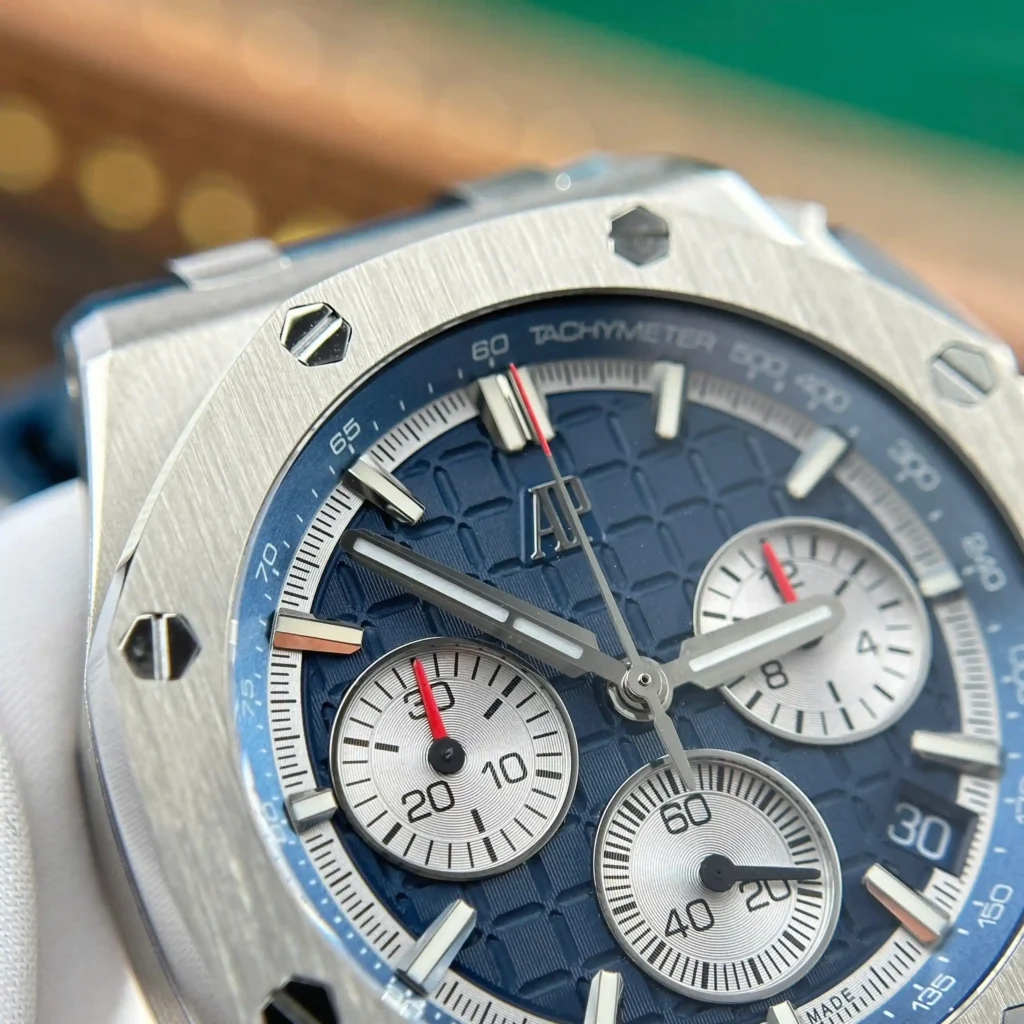Super Clone Audemars Piguet Royal Oak Offshore Steel in Blue 26420ST 42mm — clasp and links
