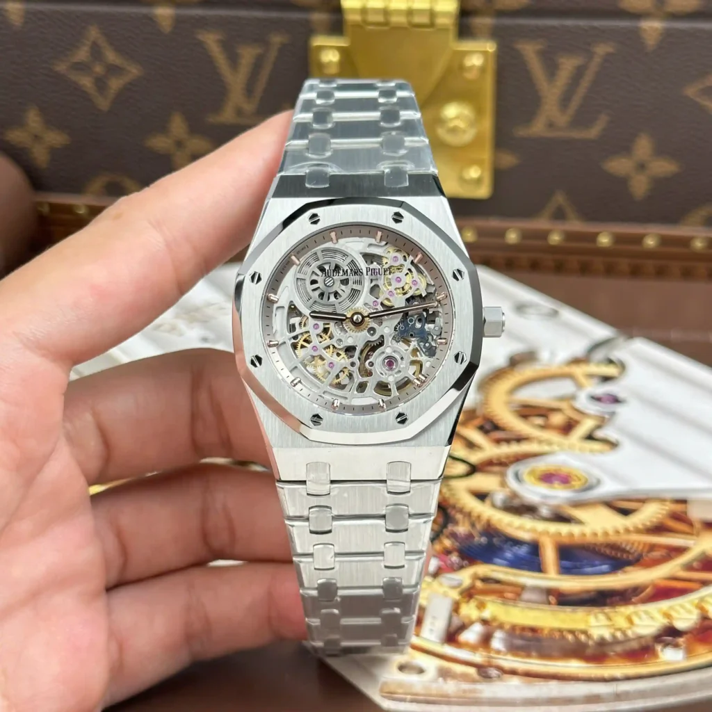 Super Clone Audemars Piguet Royal Oak Openworked Extra-Thin 16204ST.OO.1240ST.01 39mm — dial close-up