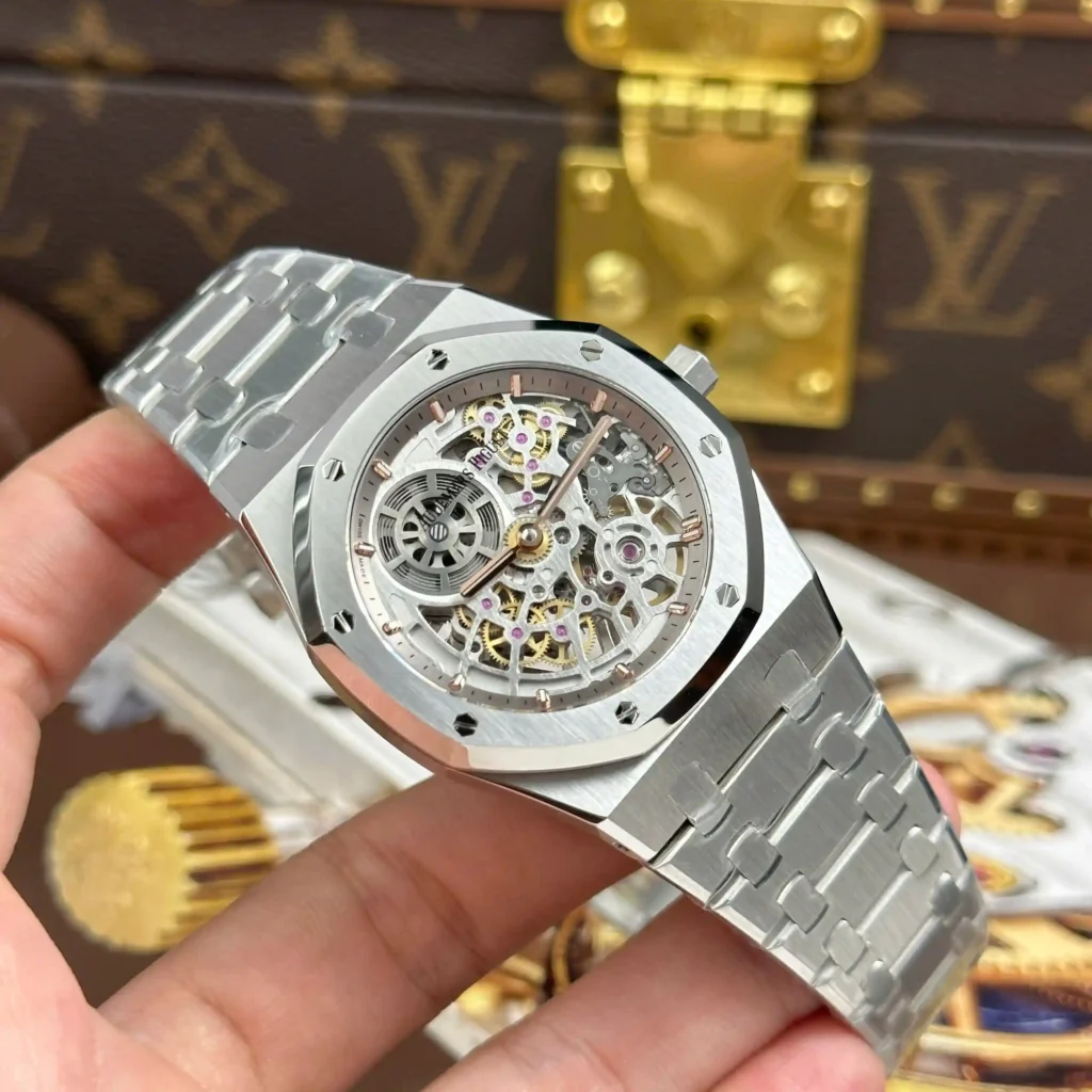 Super Clone Audemars Piguet Royal Oak Openworked Extra-Thin 16204ST.OO.1240ST.01 39mm — case and bezel