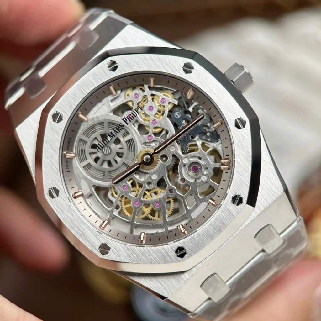 Super Clone Audemars Piguet Royal Oak Openworked Extra-Thin 16204ST.OO.1240ST.01 39mm — side profile