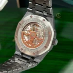 Super Clone Audemars Piguet Royal Oak Perpetual Calendar 26579CE.OO.1225CE.01 Black Ceramic 41mm — on leather display