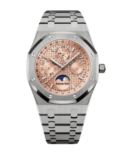 Super Clone Audemars Piguet Royal Oak Perpetual Calendar 26615Ti limited edition Salmon dial 41mm –