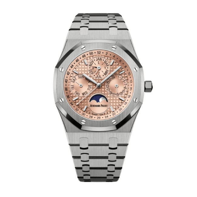 Super Clone Audemars Piguet Royal Oak Perpetual Calendar 26615Ti limited edition Salmon dial 41mm –