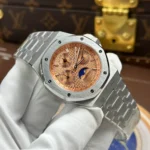 Super Clone Audemars Piguet Royal Oak Perpetual Calendar 26615Ti limited edition Salmon dial 41mm – — case and bezel