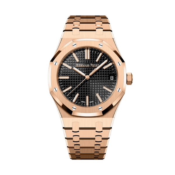 Super Clone Audemars Piguet Royal Oak Selfwinding 15400OR 41mm Black Dial Rose Gold –
