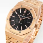 Super Clone Audemars Piguet Royal Oak Selfwinding 15400OR 41mm Black Dial Rose Gold – — bracelet detail