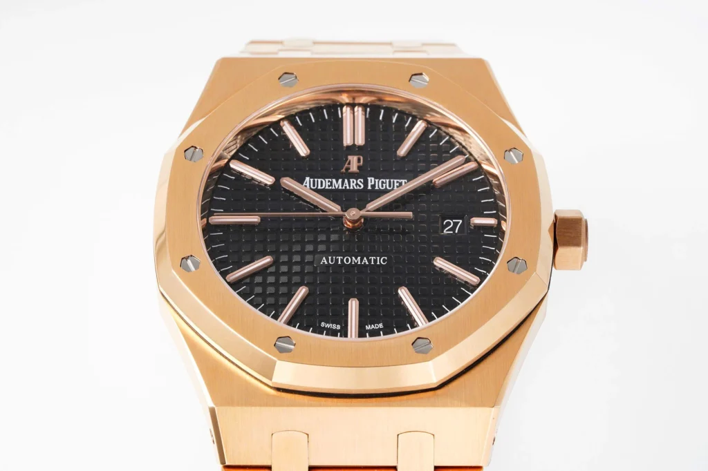 Super Clone Audemars Piguet Royal Oak Selfwinding 15400OR 41mm Black Dial Rose Gold – — side profile