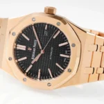 Super Clone Audemars Piguet Royal Oak Selfwinding 15400OR 41mm Black Dial Rose Gold – — clasp and links