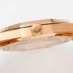 Super Clone Audemars Piguet Royal Oak Selfwinding 15400OR 41mm Black Dial Rose Gold – — on leather display