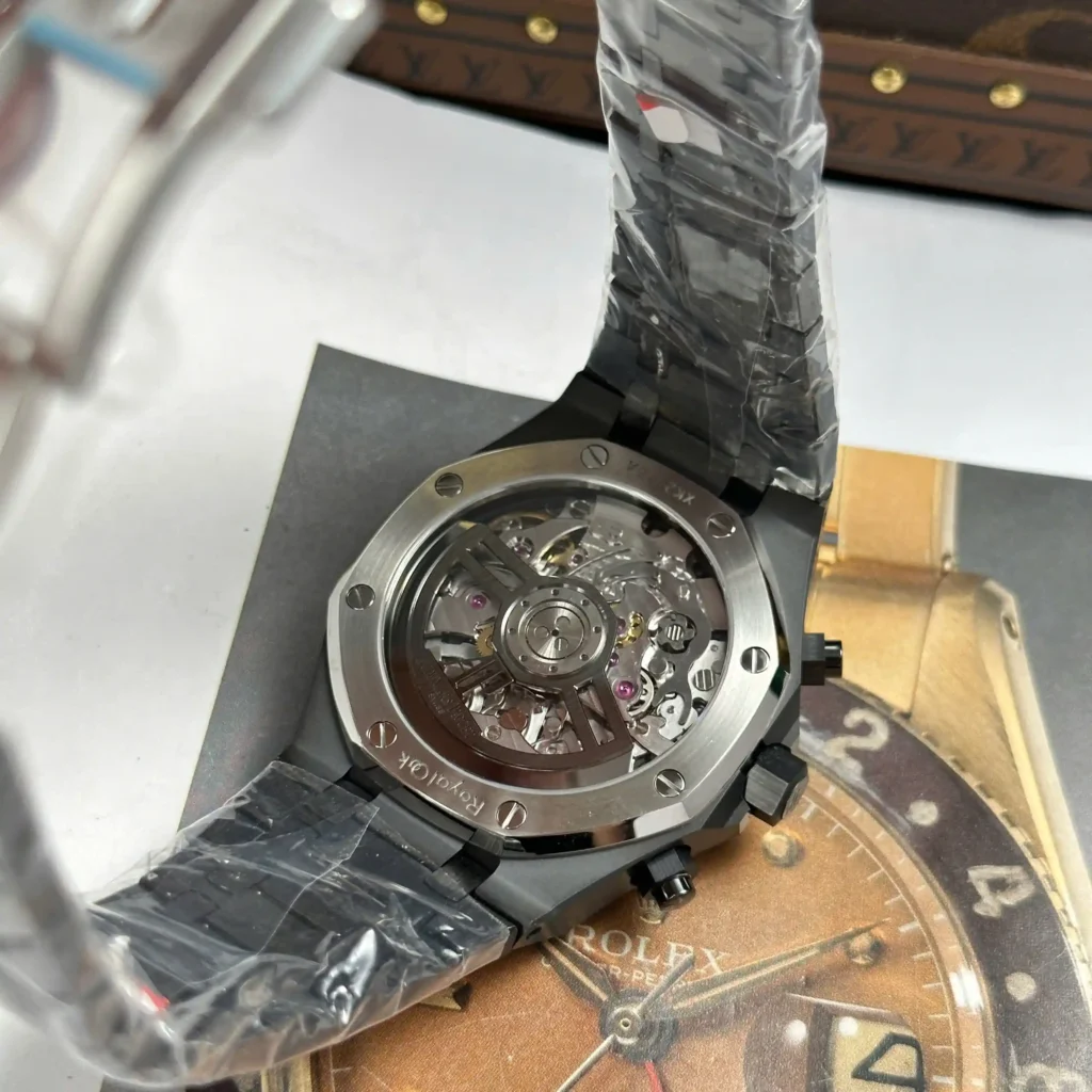 Super Clone Audemars Piguet Royal Oak Selfwinding Chronograph “One Drop” 26240CE.OO.1225CE.98 41mm – — movement / caseback view