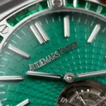 Super Clone Audemars Piguet Royal Oak Selfwinding Flying Tourbillon 26532IC.EE.1220TI.01 41mm – Cuttomize Version — on leather display