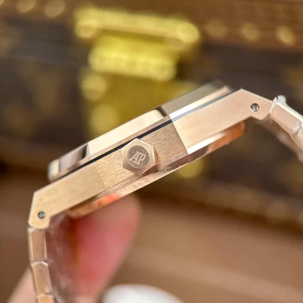 Super Clone Audemars Piguet Royal Oak Selfwinding Flying Tourbillon 26730OR.OO.1320OR.05 41mm — on leather display