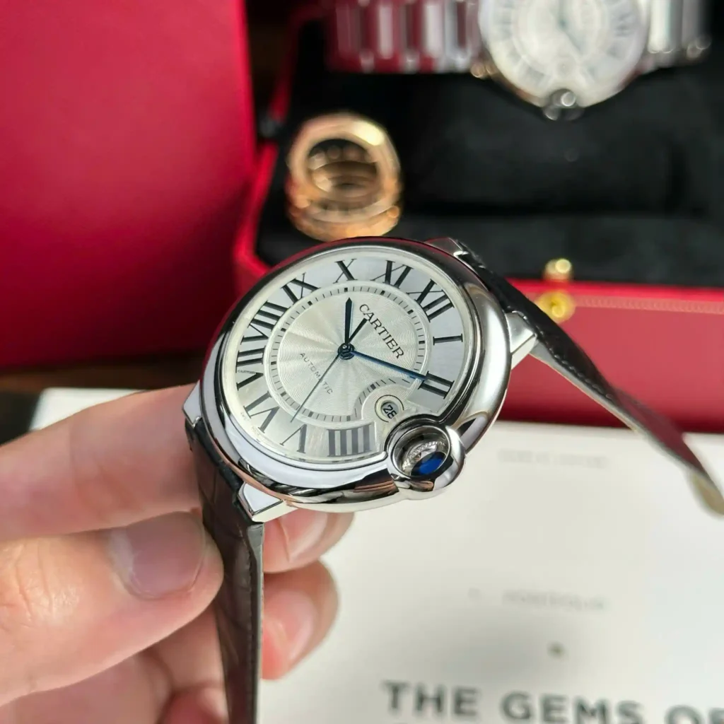 Super Clone Cartier 42mm Steel — side profile