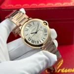 Super Clone Cartier 42mm Steel — side profile