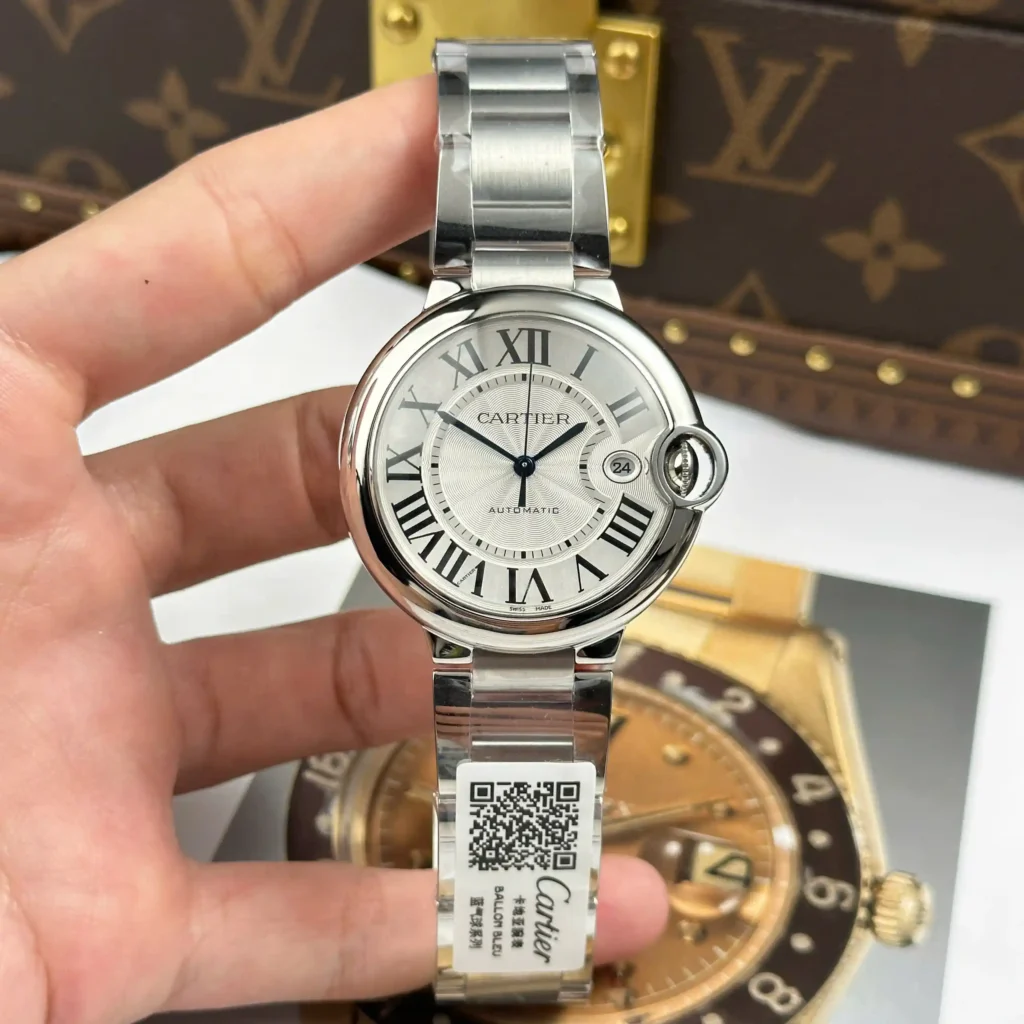 Super Clone Cartier 40mm Steel — dial close-up