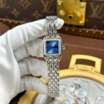 Super Clone Cartier Steel — on leather display