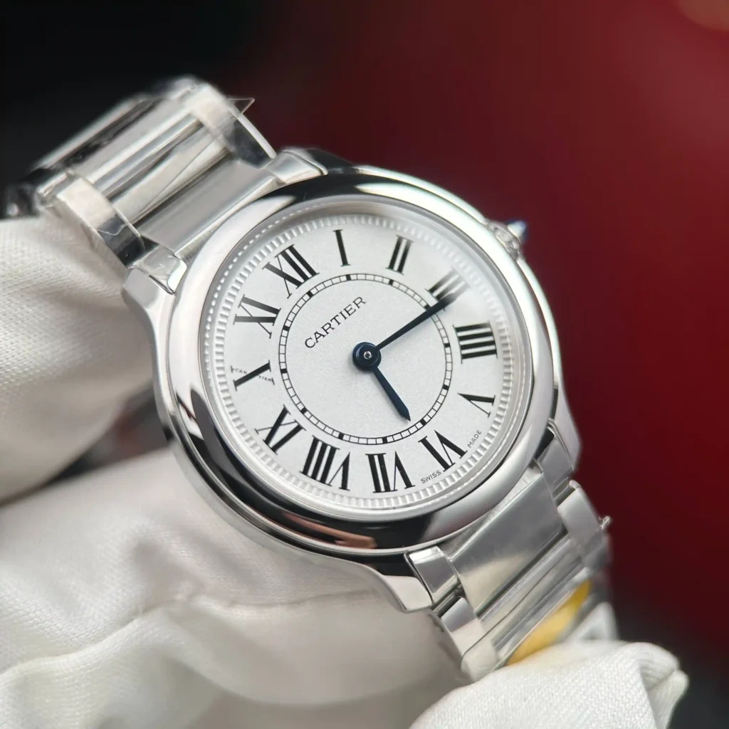 Super Clone Cartier 29mm Steel — side profile